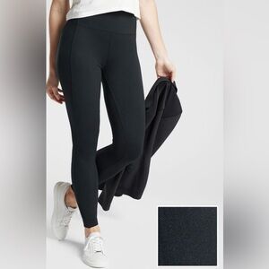 Athleta Delancey Leggings Womens SHerringbone Black High Rise Pull On Stretch